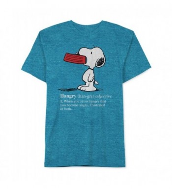 Mens Hangry Snoopy Graphic T-Shirt - Blue - CE126Q6LY2V