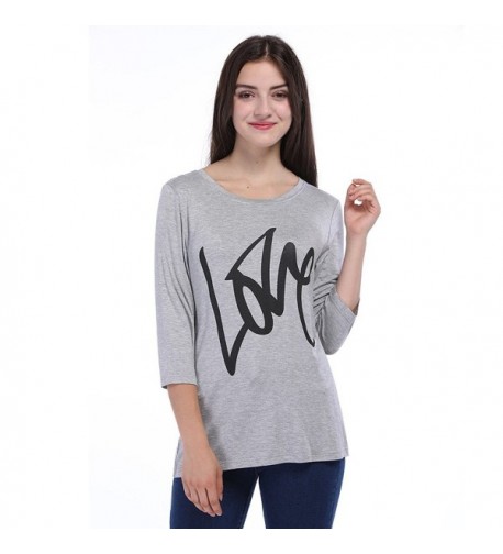 Fancyqube Womens Sleeve Letters Print