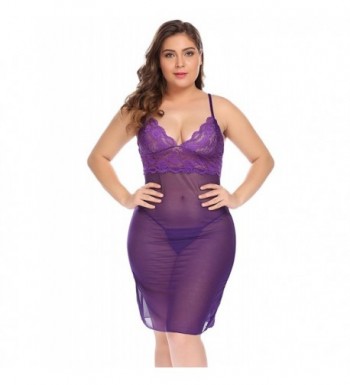 Adidome Lingerie Babydoll Bodysuit Purple