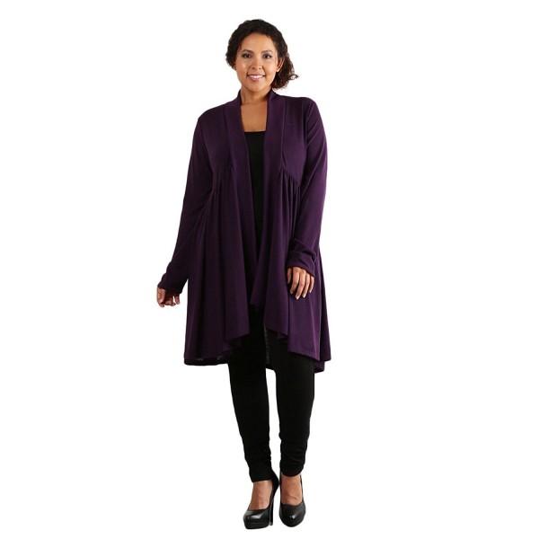 Aris Stretch Cardigan Sweater Purple