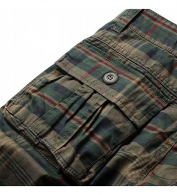 Men's Summer Loose Fit Multi Pockets Plaid Cargo Shorts Walk Shorts ...