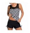 Cheveron Racerback Boyshort Two Piece Swimsuit
