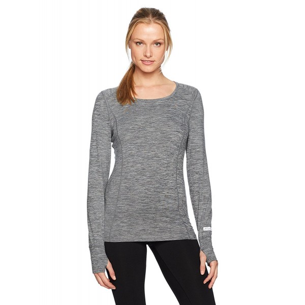 Cloud Nine 4-Way Stretch Brushed Long Sleeve Scoop Neck - Grey Melange ...