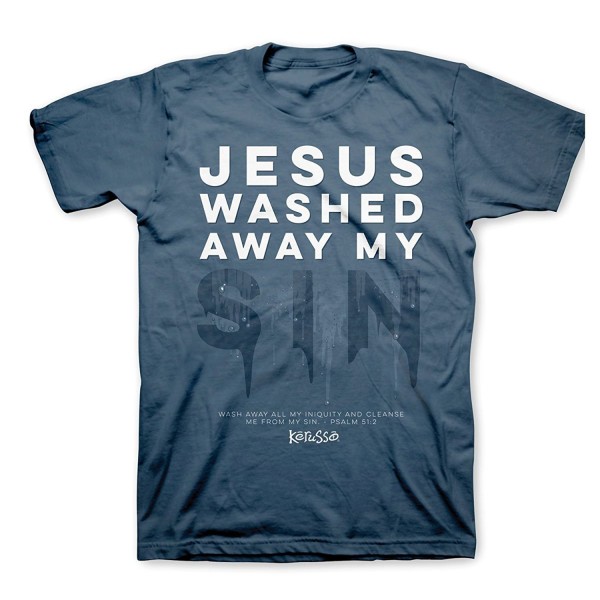 Jesus Washed T Shirt Slate Medium