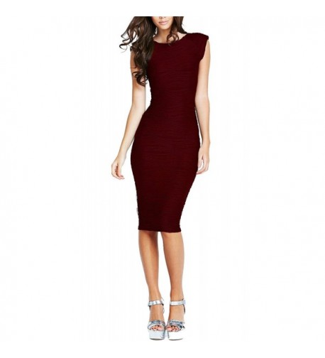 REPHYLLIS Womens Bodycon Business Burgundy