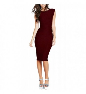 REPHYLLIS Womens Bodycon Business Burgundy