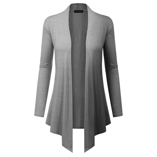 Womens Open Front Cardigan Long Sleeve Lightweight Draped Cardigans ...