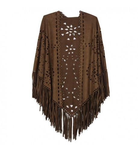 Choies Womens Coffee Suedette Fringed