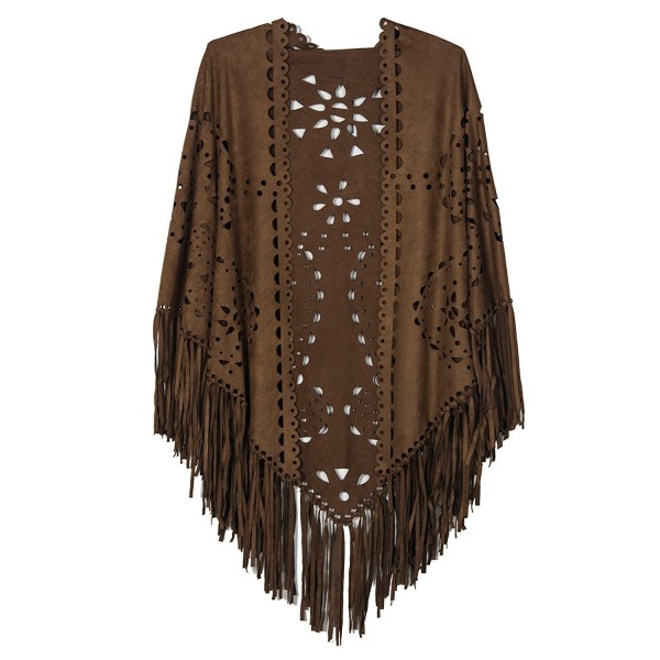 Choies Womens Coffee Suedette Fringed