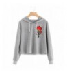 Womens Floral Embroidered Pullover Hoodies