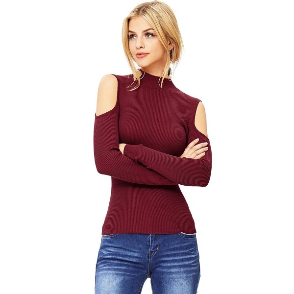 Ambiance Womens Stretchy Ribbed Shoulder