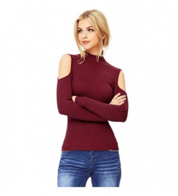 Ambiance Womens Stretchy Ribbed Shoulder