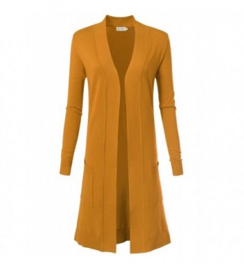 Womens Stretch Longline Cardigan Mustard