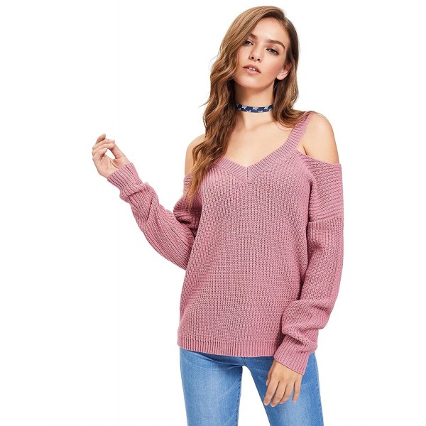 Milumia Womens Shoulder Pullovers Sweater