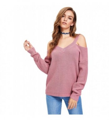 Milumia Womens Shoulder Pullovers Sweater