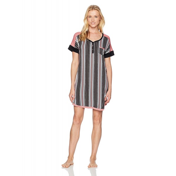 Layla Womens Sleeve Sleepshirt Stripe