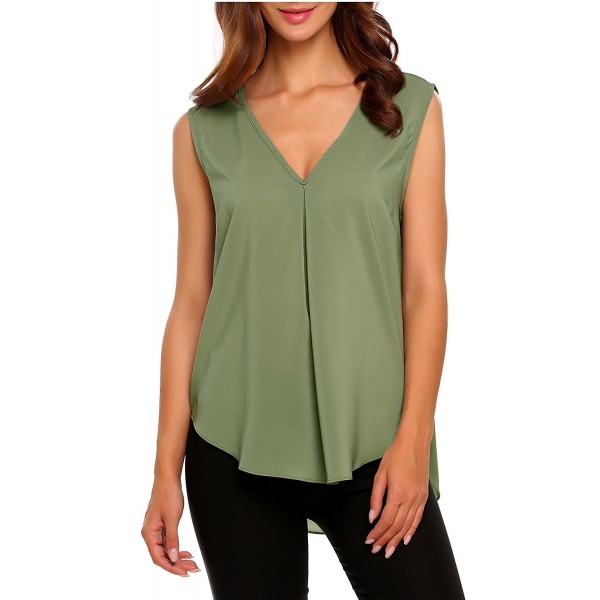 Zeagoo Womens Chiffon Blouse Sleeveless