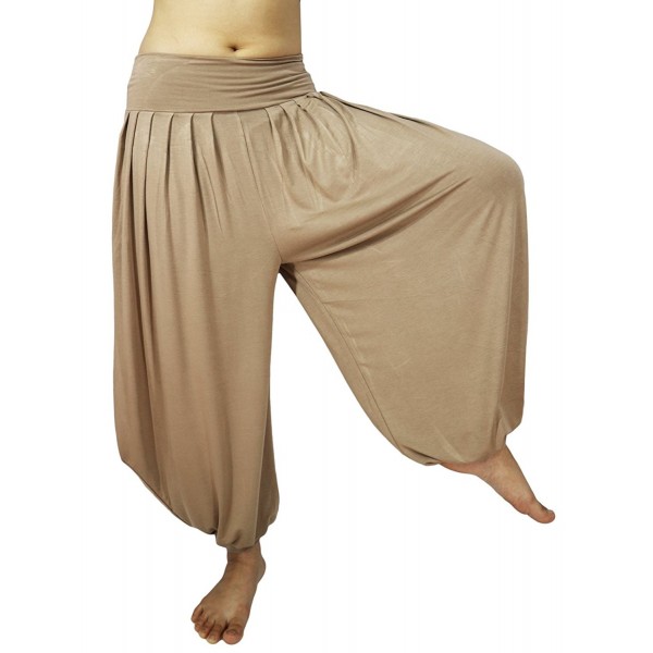 Women's Drape Harem Aladdin Loose Elastic Waist Pants - Js Khaki ...