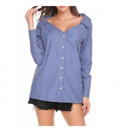 Soteer Womens Sleeve Striped Button