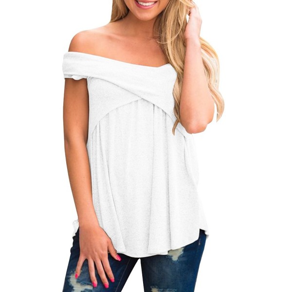 FISACE Casual Ruffle Shoulder Blouses