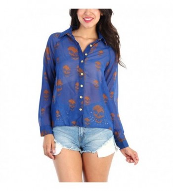 Love Melrose Womens Chiffon Button