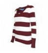 Striped Stretch Pullover Sweater Burgundy