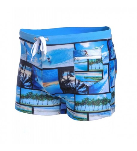 BELLOO Mens Square Swimsuit Shorts