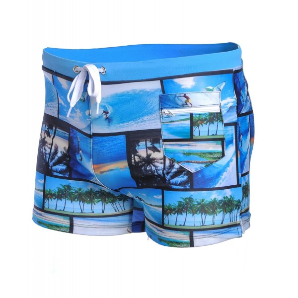BELLOO Mens Square Swimsuit Shorts