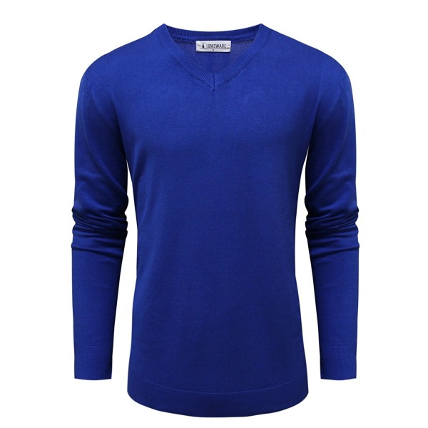 Mens Classic V-Neck Long Sleeve Sweater - D.blue - CH12NU2WT5A