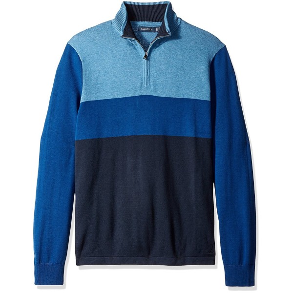 Nautica Color Block Quarter Zip Sweater