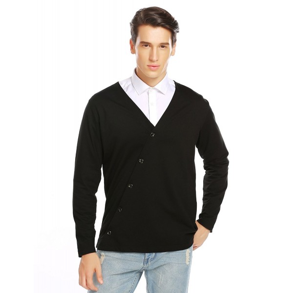 COOFANDY Oblique Collar Stylish Cardigan