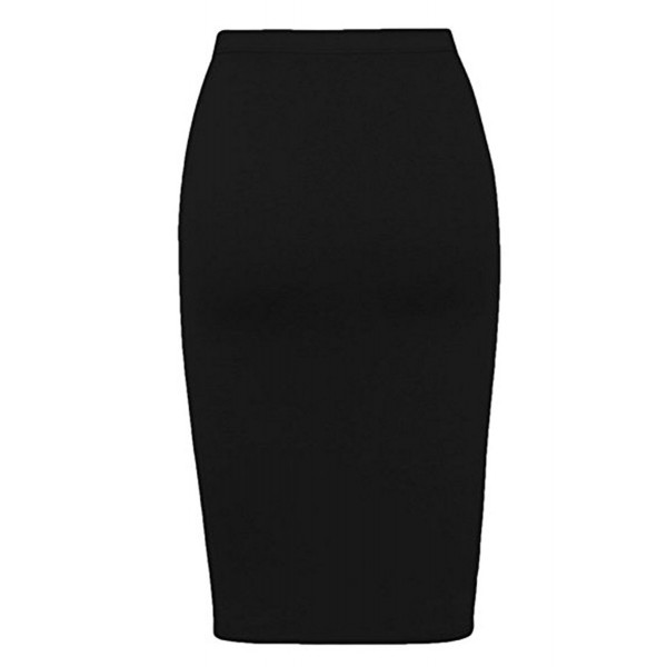 Women's Rayon Stretchy Bandage Pencil Midi Skirt For Office Wear ...