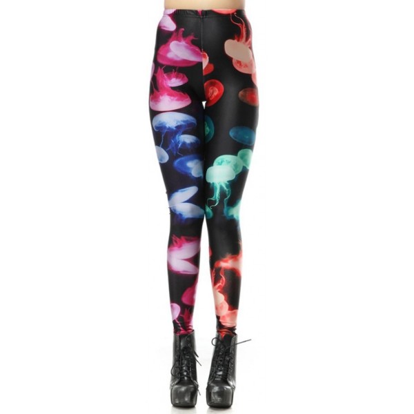 Thenice Stretchy Leggings Colorful jellyfish
