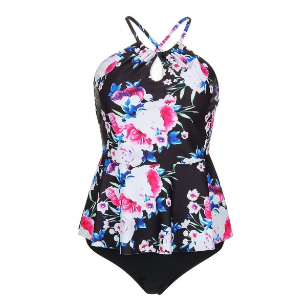 Lover-Beauty Women's Tankini Swimsuit Floral Print Two Piece Bathing ...