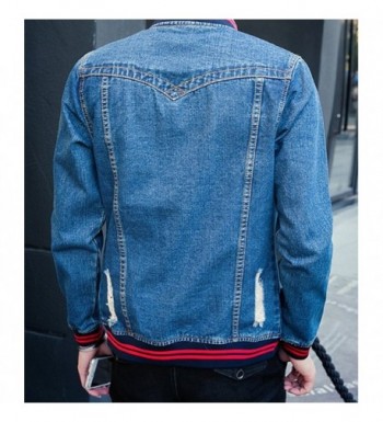 Men's Casual Wear Cotton Denim Jacket - Red Blue - CP185Q0720K