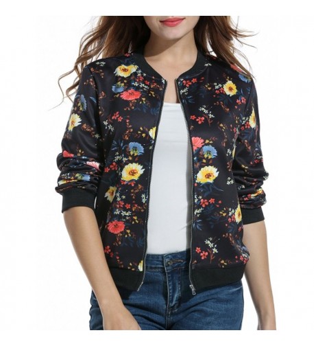 ACEVOG Floral Bomber Jacket Outwear