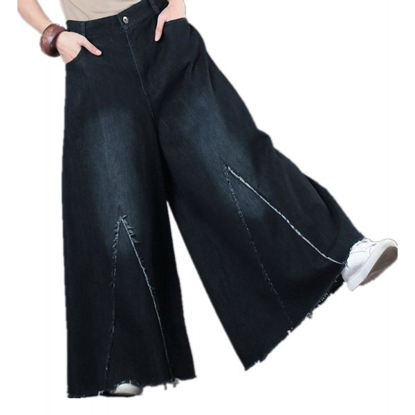 YESNO Casual Cropped Fringed Pockets