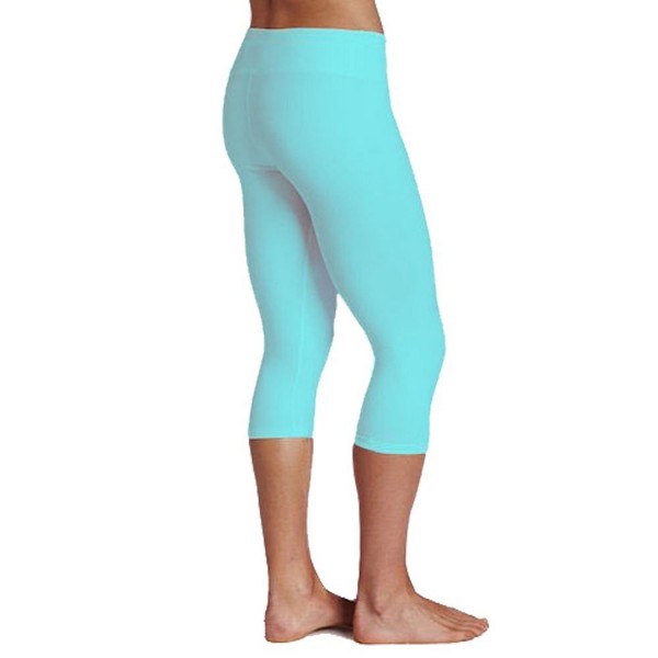 Cotton Yoga Capri Pants Women's Tummy Control Workout Leggings Non See ...