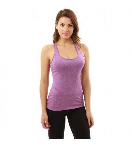 PattyBoutik Racerback Workout Heather Fuchsia