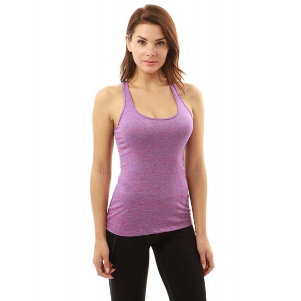 PattyBoutik Racerback Workout Heather Fuchsia