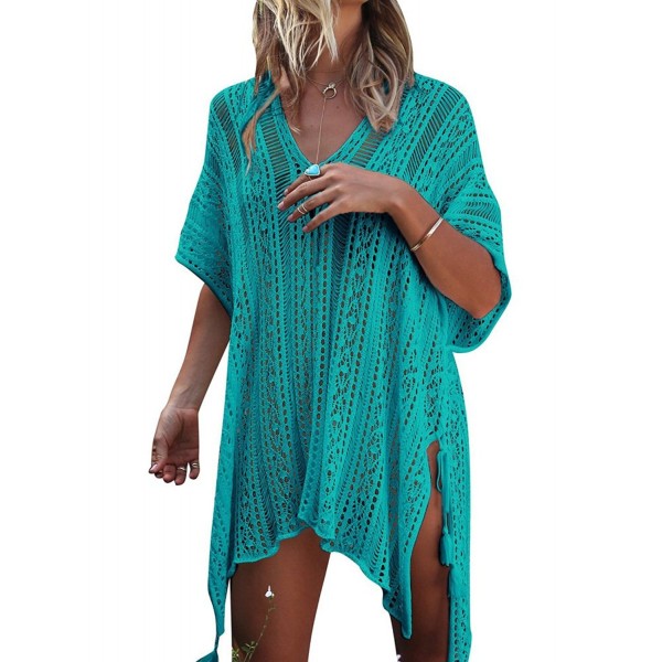 Women's Swim Bathing Suit Crochet Beach Bikini Cover Up - Green ...