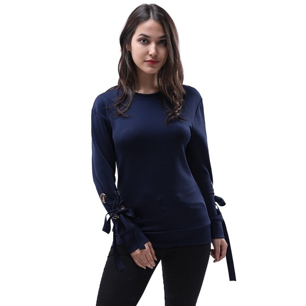 Fancyqube Womens Bowknot Pullover Sweatshirt