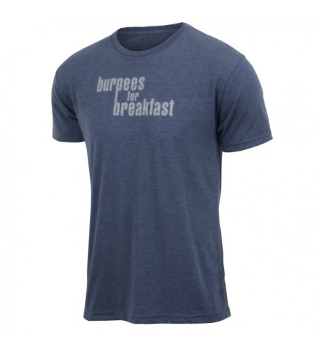 Burpees Breakfast Indigo Triblend T shirt