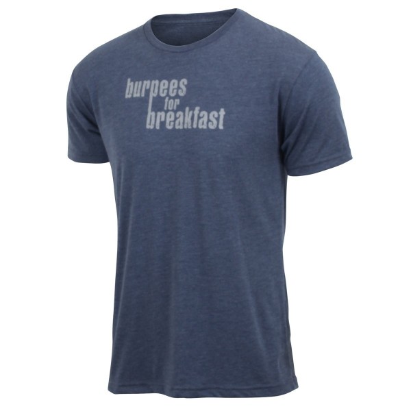 Burpees Breakfast Indigo Triblend T shirt