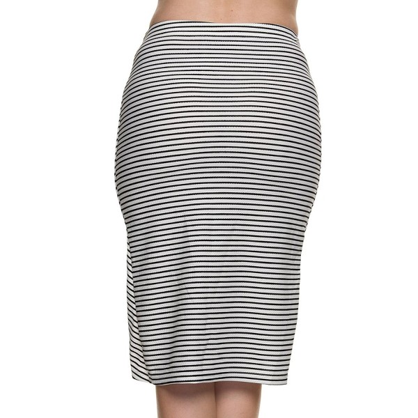 Womens Textured Striped Envelope Pencil Skirt - White/Black Stripe 07 ...