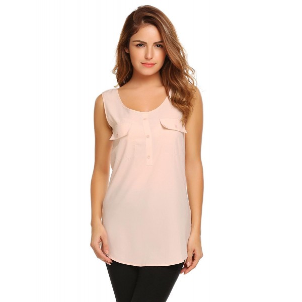 Elover Chiffon Sleeveless Blouse Button