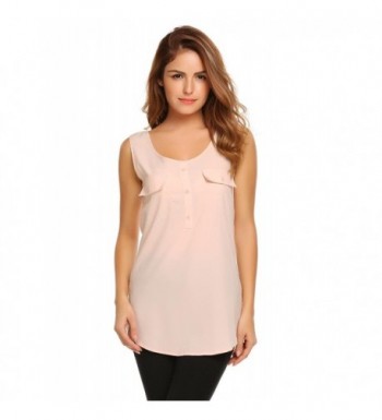 Elover Chiffon Sleeveless Blouse Button