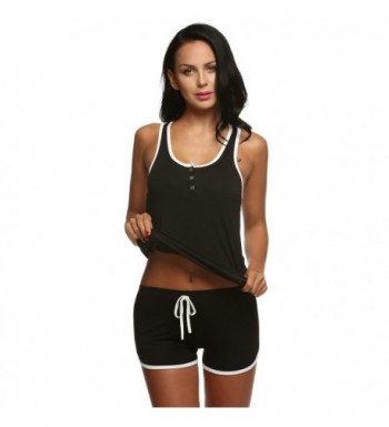 Womens Sleepwear Lightweight Viscose Pajama Sets Tank Top and Shorts (S ...