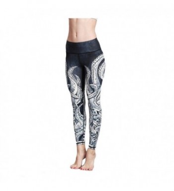 Women's Yoga Pants Capri Legging Workout Gym Tights - Octopus - CR184RWYI2Y