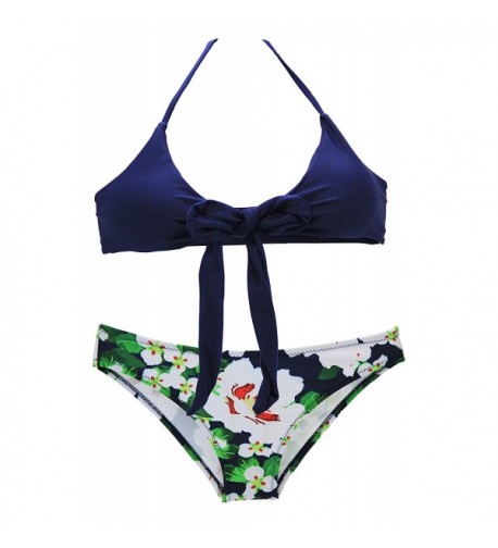 FLORAVOGUE Womens Bikini Printing Halter